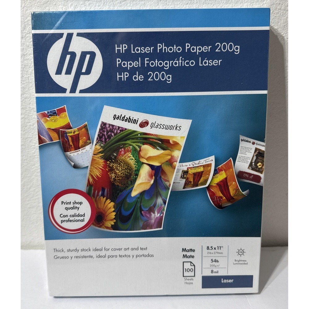 HP Laser Photo Paper Q6549A Matte 8.5" x 11" 54 lb 8mil 100 Sheets ~ READ & LOOK